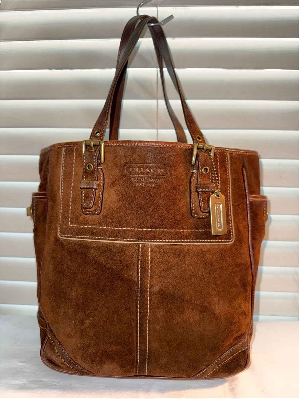 Vintage COACH Brown Suede Lunch Tote
Bag